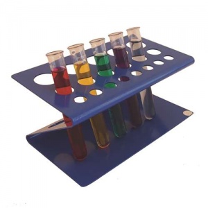 Z-Shape Test Tube Stand - Blue Steel